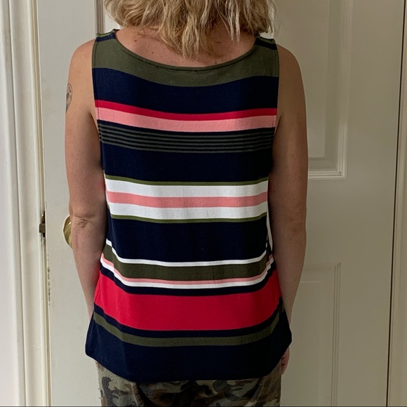 🌷3 for$25🌷Ann Taylor Factory, US S (Fits Up To US M), Navy Stripe Tank Top - Picture 2 of 7